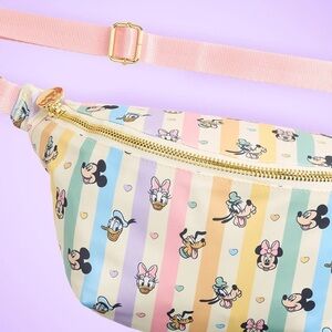 STONEY CLOVER LANE MICKEY AND FRIENDS RAINBOW STRIPE FANNY PACK
